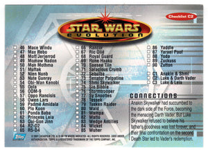 Checklist # 2 - Luke Skywalker & Darth Vader (Trading Card) Star Wars Evolution - 2001 Topps # C2 - Mint