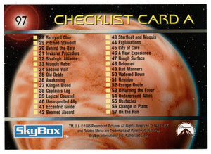 Checklist Card A (Trading Card) Star Trek Voyager - Season One - Series One - 1995 Skybox # 97 - Mint
