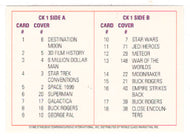 Checklist 1 (Trading Card) Starlog Science Fiction Universe - 1999 World Class Marketing # CK 1 - Mint
