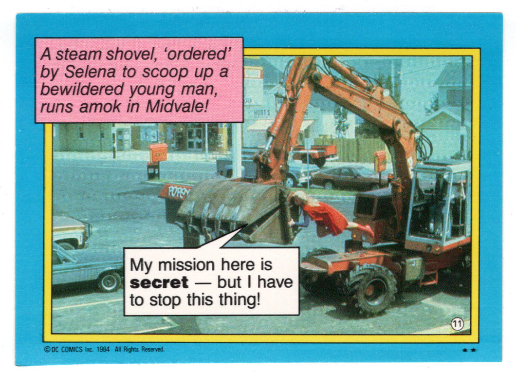A Steam Shovel (Trading Card) Supergirl - Topps Story Cards - 1984 Topps # 11 - Mint