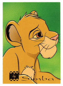 Simba (Trading Card) The Lion King - 1995 Panini # 4 - Mint