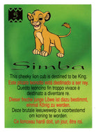 Simba - This cheeky lion is destined to be King (Trading Card) The Lion King - 1995 Panini # 5 - Mint