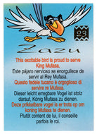 Zozu - This Excitable Bird is Proud to Serve King Mufasa (Trading Card) The Lion King - 1995 Panini # 23 - Mint