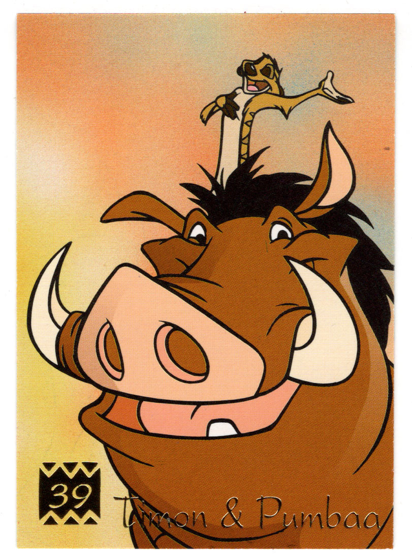 Timon & Pumbaa (Trading Card) The Lion King - 1995 Panini # 39 - Mint