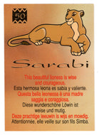 Sarabi - This Beautiful Lioness is Wise and Courageous (Trading Card) The Lion King - 1995 Panini # 50 - Mint