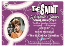 Load image into Gallery viewer, Isla Blair as Janine Flameau (Trading Card) The Very Best of The Saint - 2003 Cards Inc Autograph Card # SA8 - Mint
