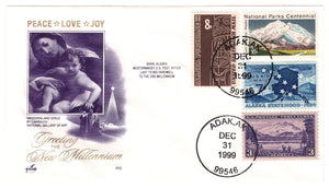 United States Postage Stamps - #  800 - # 1454 - # C53 - # C70 - Greeting the New Millennium - Event Cover