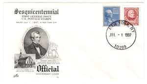 United States Postage Stamps - #  816 - # 2587 - Sesquicentennial First US Postage Stamp - Event Cover