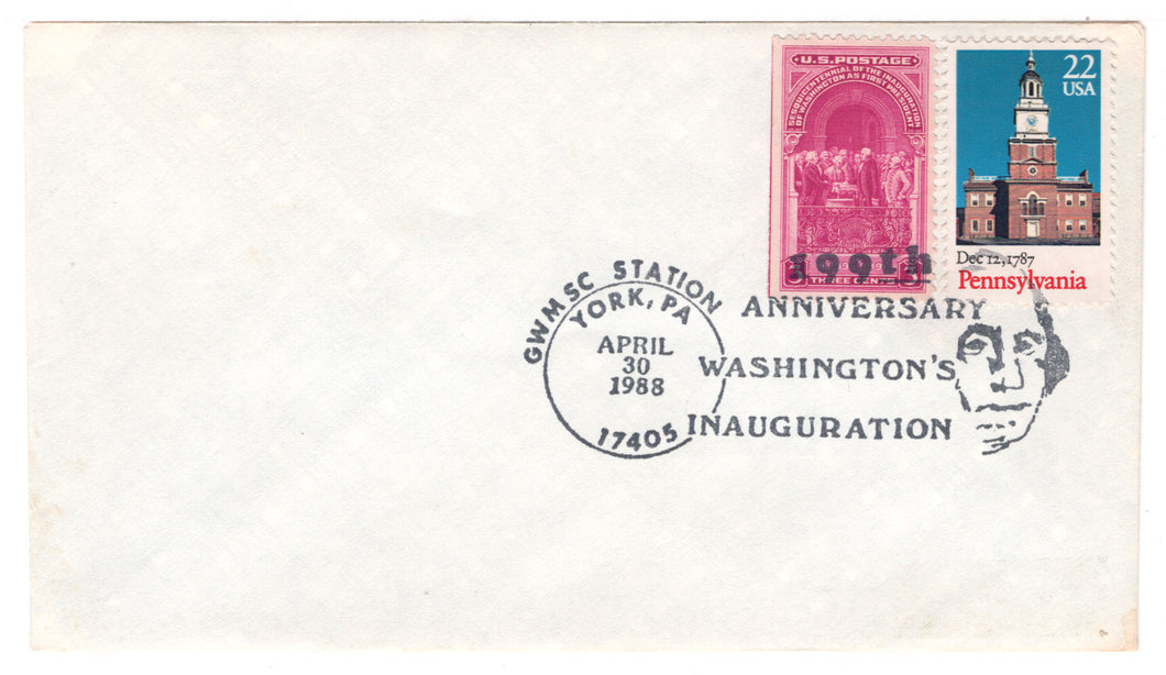 United States Postage Stamps - #  854 - # 2237 - 199th Anniversary of Washington's Inauguration - Event Cover