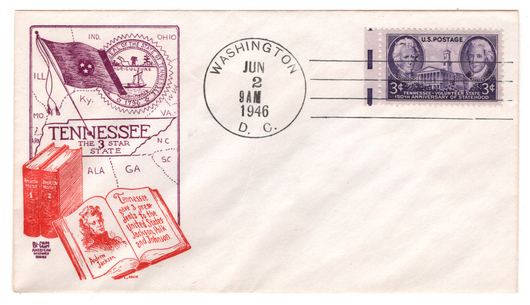 United States Postage Stamps - #  941 - Tennessee - The 3 Star State - Event Cover