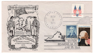 United States Postage Stamps - # 1038 - # 1509 - # 1952 - Virginia Bicentennial with Patrick Henry - Event Cover