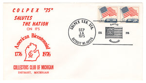 United States Postage Stamps - # 1208 - CALPEX '75 Michigan - Event Cover - Red Cachet