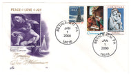 United States Postage Stamps - # 1240 - # 1414 - # 2165 - Greeting the New Millennium - Event Cover