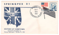 United States Postage Stamps - # 1283 - # 1622 - SPRINGPEX '81 - Victory at Yorktown - Event Cover