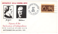 United States Postage Stamps - # 1456 - NECAPEX '72 - Signers of the Declaration of Independence - Event Cover