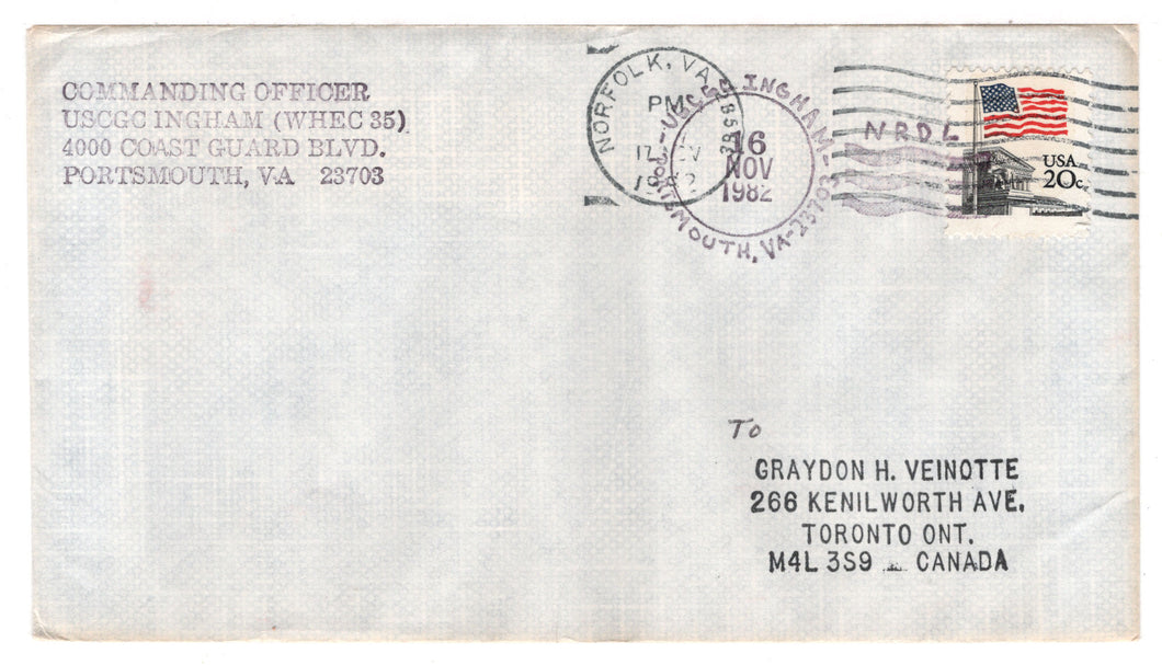 United States Postage Stamps - # 1894 - Commanding Officer USCGC Ingram - Event Cover