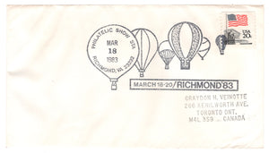 United States Postage Stamps - # 1895 - Richmond 83 Philatelic Show, Virginia - Event Cover