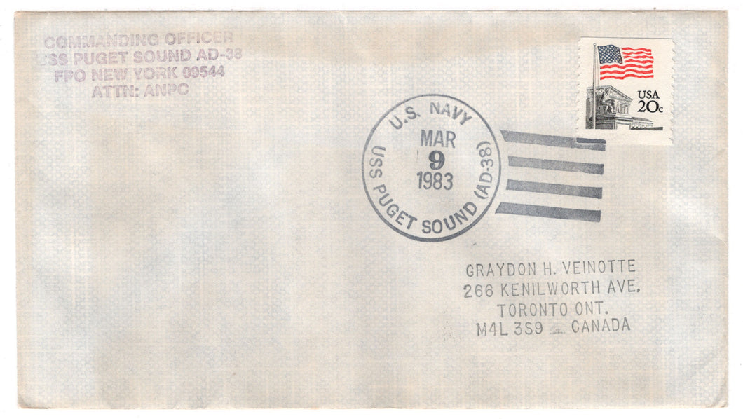 United States Postage Stamps - # 1895 - USS Puget Sound AD-38 US Navy - Event Cover