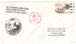 United States Postage Stamps - # 2039 - NASA Spaceflight Tracking Data Network, Guam - Event Cover