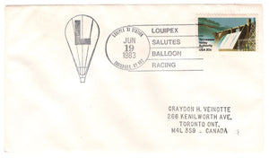 United States Postage Stamps - # 2042 - LOUIPEX Salutes Balloon Racing - Event Cover