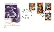 United States Postage Stamps - # 2107 - # 2399 - # 2514 - # 2790 - Greeting the New Millennium - Event Cover