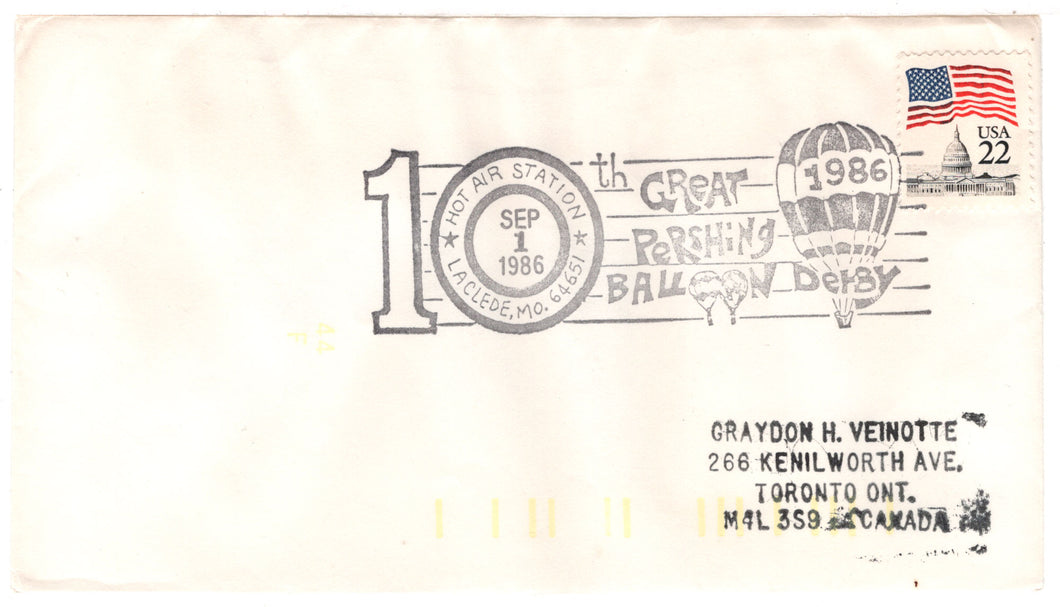 United States Postage Stamps - # 2114 - 10th Great Pershing Balloon Derby, Laclede, Montana - Event Cover
