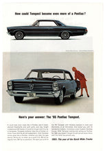 Load image into Gallery viewer, Pontiac 1965 Tempest - Vintage Ad - (The Year of the Quick Wide-Tracks) # 35 - General Motors Company 1965
