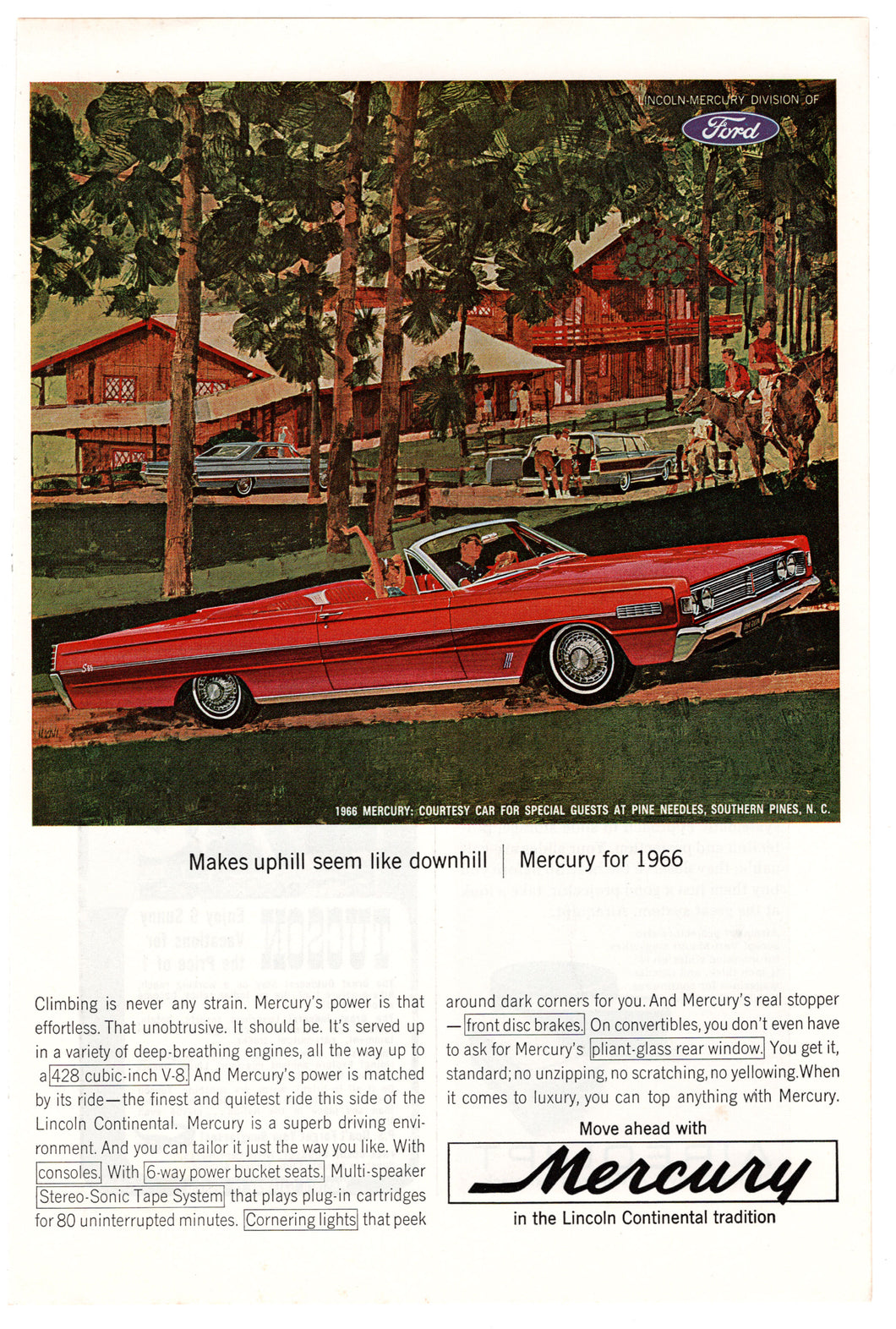 Mercury 1966 Convertible - Vintage Ad - (Makes Uphill seem like Downhill) # 37 - Ford Motor Company 1966