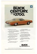 Load image into Gallery viewer, Buick 1973 Century - Vintage Ad - (Century Luxus Colonnade Hardtop Coupe) # 47 - General Motors Company 1973
