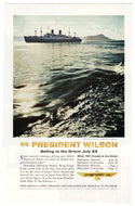 SS President Wilson Cruise Lines Vintage Ad - (Cruising to Orient) # 112 - 1960's