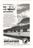 Vista Dome - Northern Pacific Railway Vintage Ad - (See the Northwest) # 122 - 1960's