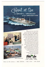 Load image into Gallery viewer, Delta Cruise Line Vintage Ad - (Resort at Sea to Brazil, Uruguay and Argentina) # 126 A - 1950&#39;s
