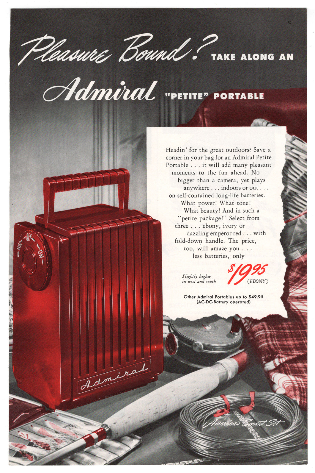 Admiral Portable Radio Vintage Ad - (Petite Portables) # 132 - 1960's