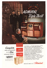 Load image into Gallery viewer, Admiral Complete Home Entertainment - Triple Thrill Vintage Ad - (TV, Radio, Phono) # 135 - 1960&#39;s
