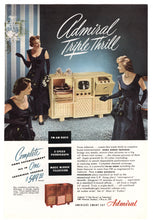 Load image into Gallery viewer, Admiral Complete Home Entertainment - Triple Thrill Vintage Ad - (TV, Radio, Phono) # 145 - 1960&#39;s
