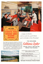 Load image into Gallery viewer, California Zephyr - Western Pacific Railway Vintage Ad - (The New San Francisco Cable Car Room) # 190 - 1960&#39;s
