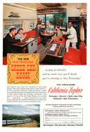 California Zephyr - Western Pacific Railway Vintage Ad - (The New San Francisco Cable Car Room) # 190 - 1960's