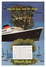 Load image into Gallery viewer, French Cruise Lines Vintage Ad - (Refresh Your Zest For Living) # 194 - 1960&#39;s
