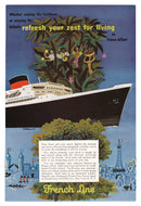 French Cruise Lines Vintage Ad - (Refresh Your Zest For Living) # 194 - 1960's