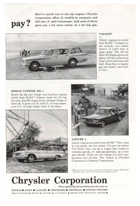 Chrysler Cars for 1962 - Vintage Ad - (Station Wagon) # 206 - Chrysler Corporation 1962