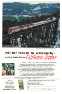 California Zephyr Vista Dome Railway Vintage Ad - (In The High Sierra) # 222 - 1960's