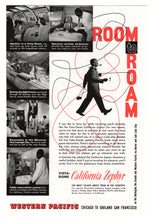 Load image into Gallery viewer, California Zephyr - Western Pacific Railway Vintage Ad - (Room to Room) # 239 - 1960&#39;s
