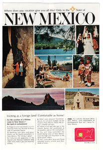 New Mexico Vacation, USA Vintage Ad - (Land of Enchantment) # 249 - 1960's