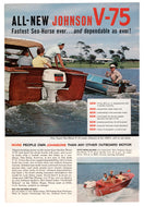 Johnson Outboard Motors V-75 - Vintage Ad - (Fastest Sea-Horse Ever!) # 260 - 1960's