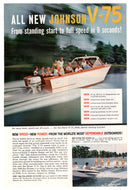 Johnson Outboard Motors V-75 - Vintage Ad - (Full Speed in 8 Seconds) # 267 - 1960's