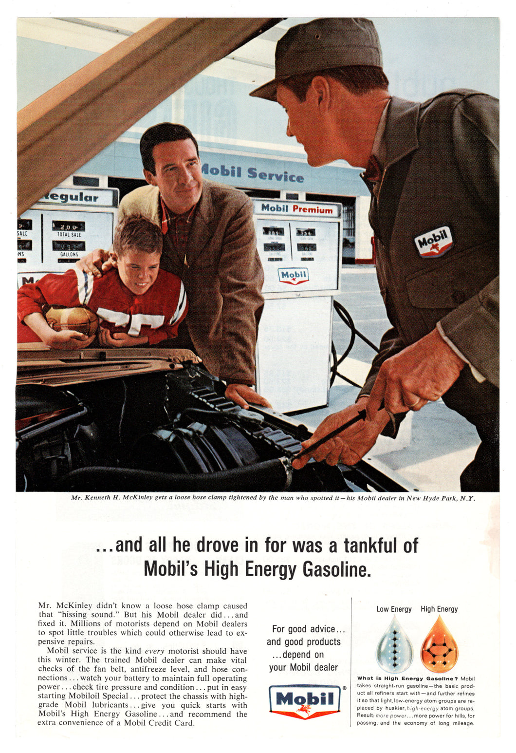 Mobil Gasoline - Vintage Ad - (Mobil's High Energy Gasoline) # 270 - 1960's