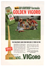 Load image into Gallery viewer, Golden Vigoro Lawn Food Vintage Ad (New GO-FARTHER Formula) # 275 - 1960&#39;s

