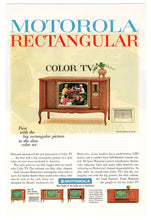 Load image into Gallery viewer, Motorola Rectangular Color Television Vintage Ad - (First with the Big Rectangular Picture) # 284 - 1960&#39;s

