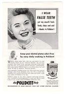 Polident for False Teeth Vintage Ad (Use Polodent Daily) # 322 - 1960's