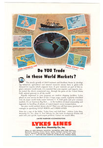 Lykes Bros Steamship Lines Vintage Ad - (Cruising the World) # 337 - 1960's